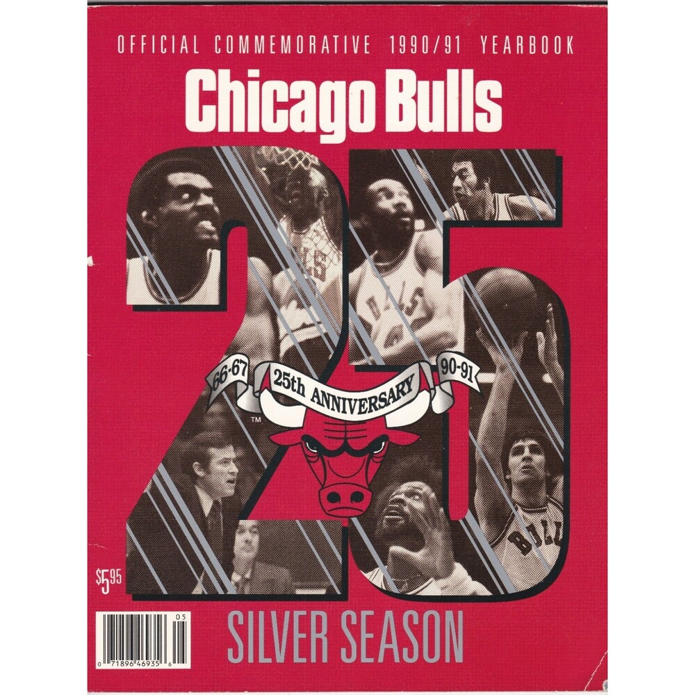 Chicago Bulls 1990/91 Yearbook 25th Anniversary Silver Season NBA Michael Jordan